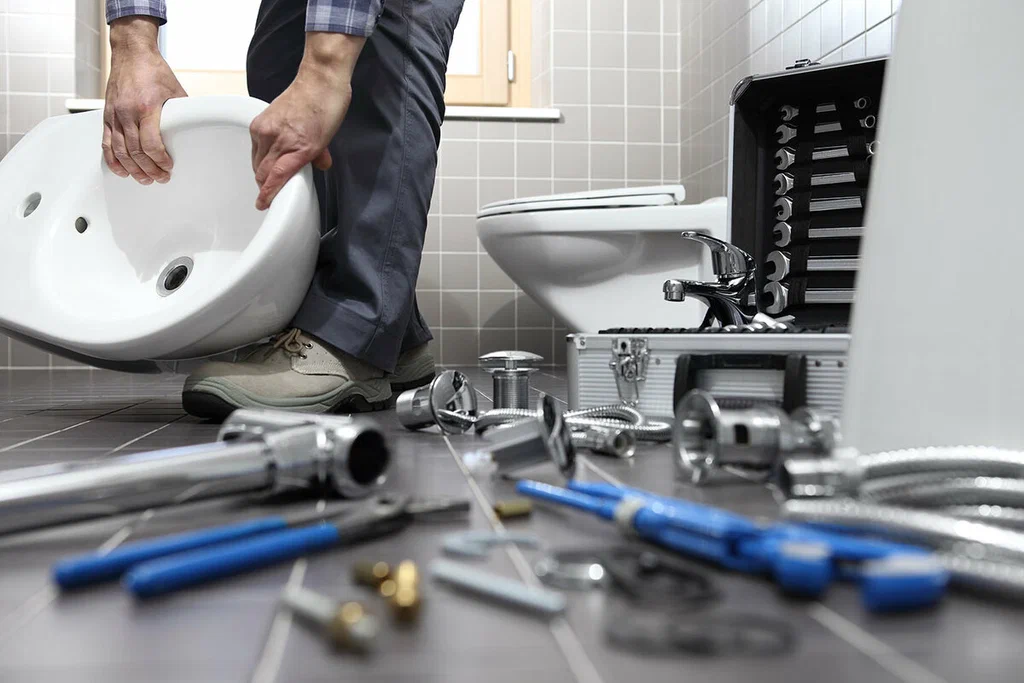 Plumbing tools prepared for a bathroom repair in Coral Springs